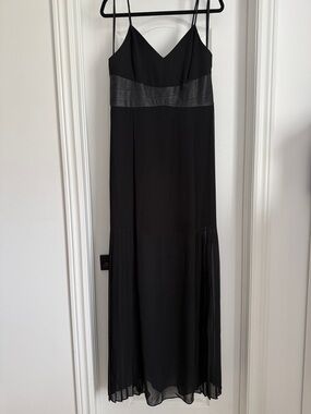 BCBGeneration Black Spaghetti-Strap Maxi Dress with Detailed Waist